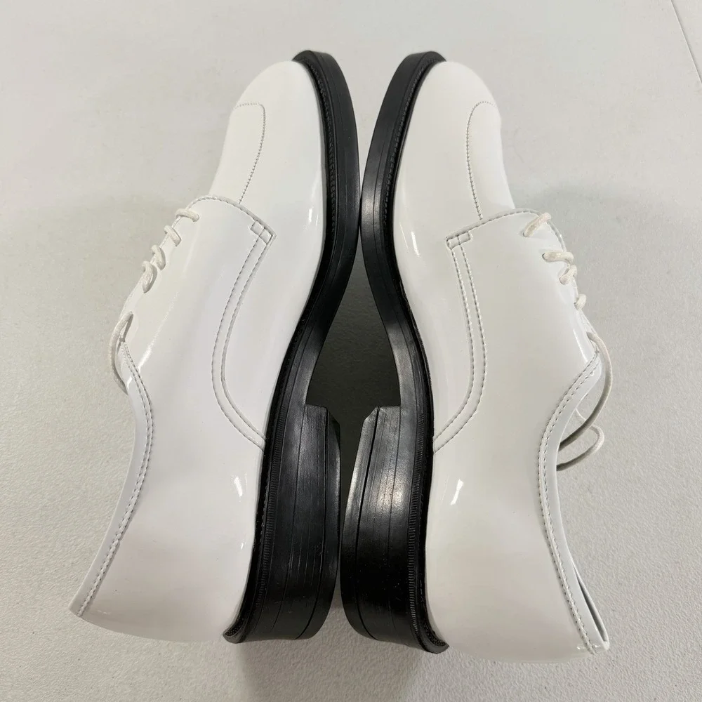 After Six Men's White Patent Leather Tuxedo Dress Shoes Oxfords Size 11.5 W NWOB
